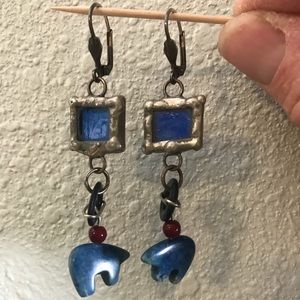 Sterling and Blue Lapis Earrings